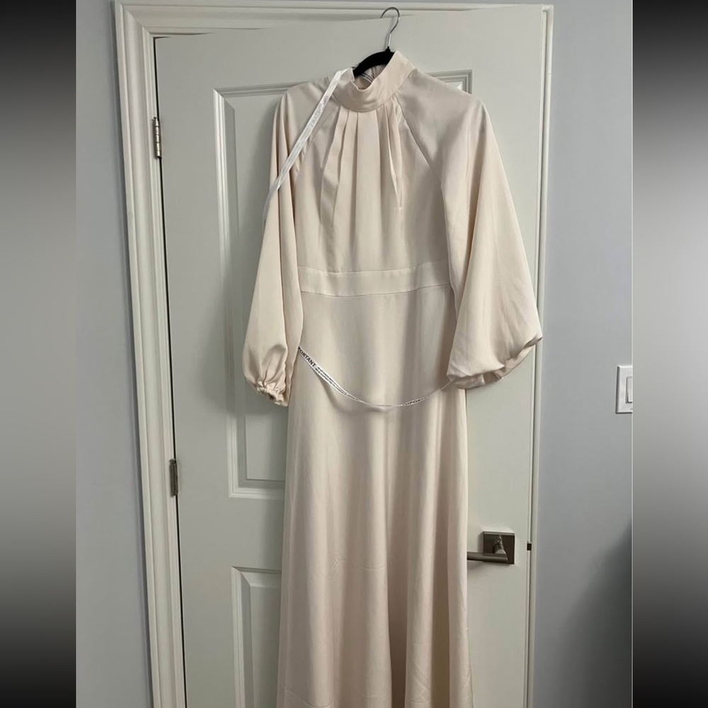 Veiled collection balloon sleeve maxi dress